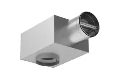 Akoestisch geïsoleerd plenum voor plafondrooster – 160 naar 125 mm